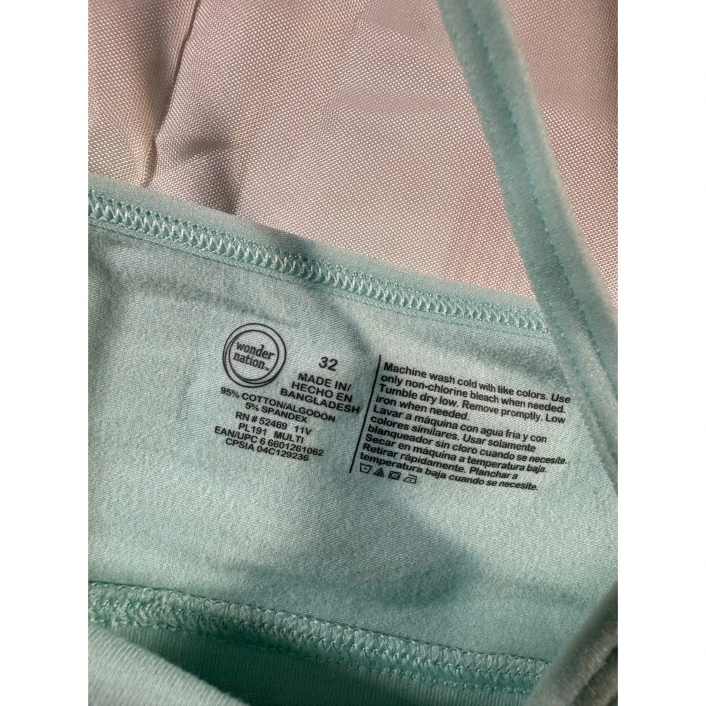 Wonder Nation Girls 2 Pack Cami Bra Set Tie Dye Aqua Blue Size 32 NWT
